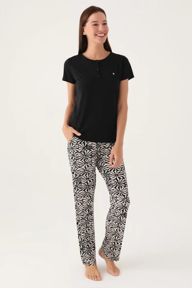 Pierre Cardin 8788 Buttoned Kadın Kısa Kol Pijama Takımı