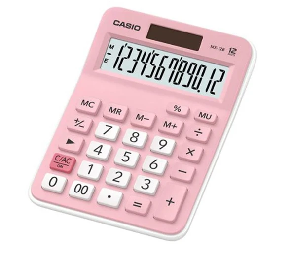Casio MX-12B-PK Pembe 12 Hane Masa Üstü Hesap Makinesi ürün görseli 1