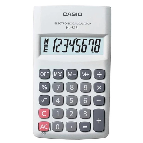 Casio HL-815L-WE 8 Hane Beyaz Hesap Makinesi ürün görseli 1