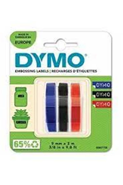 DYMO S0847750 Kabartma Şerit, 9 mmx3 mt  3 lü Bls K-S-M - Resim 2