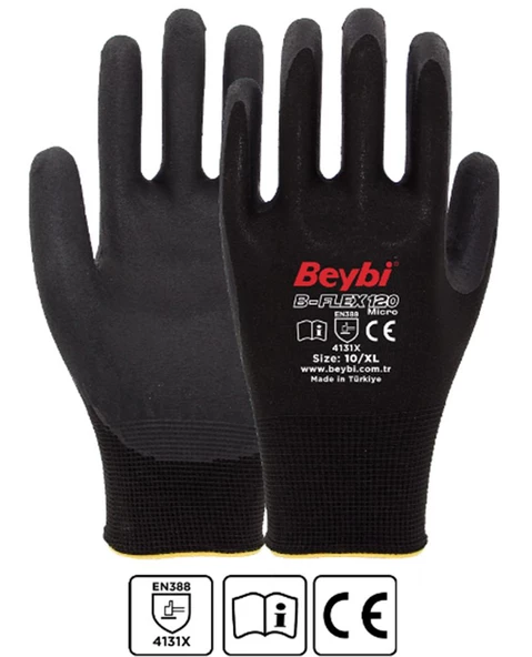 Beybi B-FLEX120 9Beden 12li Micro Köpük Nitril Eldiven (4131X)