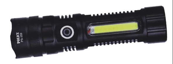 Polıce PS-359 Zoom, Magnet Ve Yan Aydınlatmalı  Özellikli Şarjlı El Feneri - Resim 4