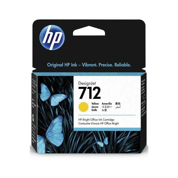 HP 712 Yellow Sarı 29ML Plotter Kartuşu 3ED69A - Resim 2