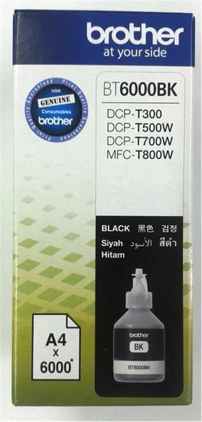 Brother BT6000BK Black Siyah 6.000 Sayfa Şişe Mürekkep DCP-T300-T500-T700 MFC-T800 ürün görseli 1
