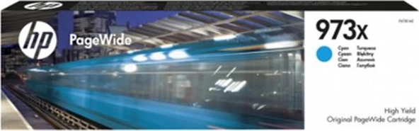 HP 973X Cyan Mavi Yüksek Kapasite Pagewide Kartuş F6T81AE ürün görseli 1