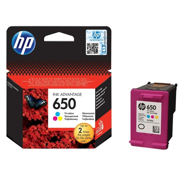HP 650 Color Renkli Kartuş CZ102AE ürün görseli 1