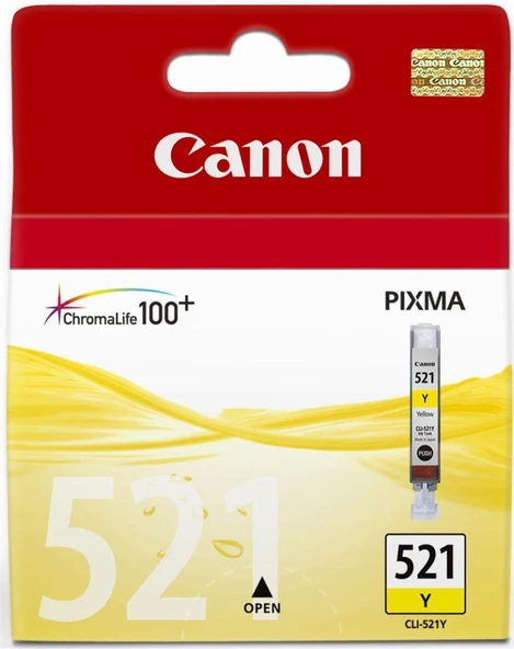 Canon CLI-521Y Yellow Sarı Mürekkep Kartuş MP260-540-550-560-620-630 MX860-870 ürün görseli 1