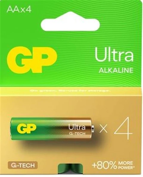 Gp LR6 AA Boy Ultra Alkalin Kalem Pil 4'lü Paket GP15AU-U4 - Resim 2