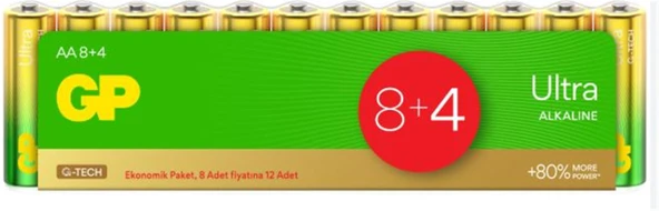 Gp LR6 AA Boy Ultra Alkalin Kalem Pil 12'li Paket GP15AU-VS12 - Resim 2