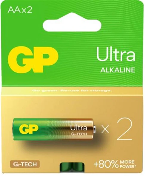 Gp LR6 AA Boy Ultra Alkalin Kalem Pil 2'li Paket GP15AU-U2 - Resim 2