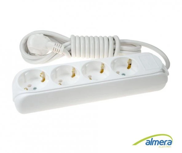 Almera 4lü 3mt Topraklı Priz ürün görseli 1