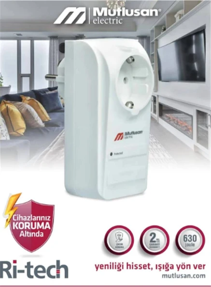 Mutlusan Tekli Şok Korumalı  Priz (001 888 100004 00 00) - Resim 2