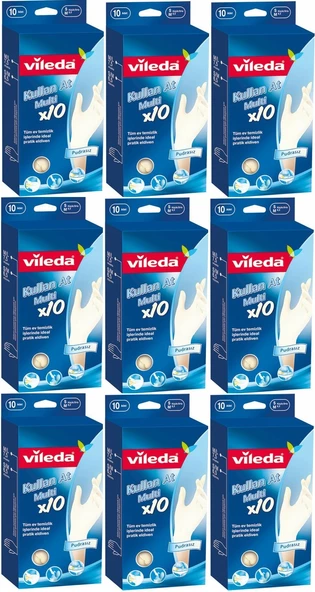 Vileda Multi Kullan-At Eldiven NO:6.5 (Küçük-Orta) 90 Lı Pk (9 Lu Set)