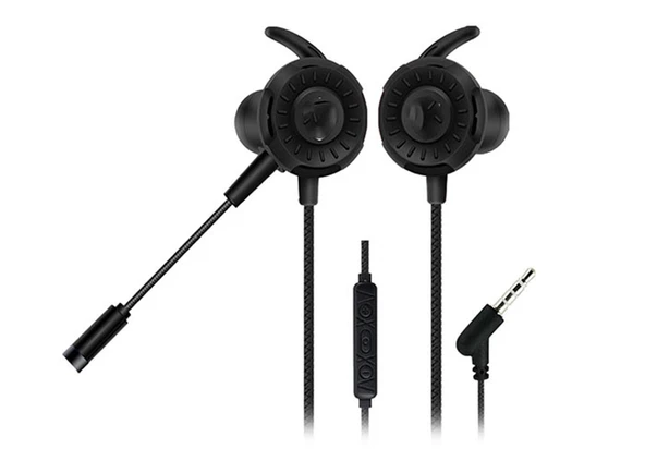 Hytech HY-GK1 3,5 Oyuncu Esnek Mikrofonlu Siyah Kulakiçi Kulaklık ürün görseli 1