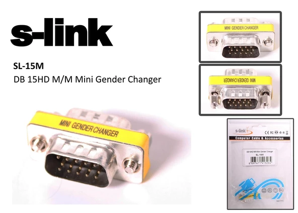 S-link sl-15m Vga erkek-erkek 15pin Dönüştürücü ürün görseli 1