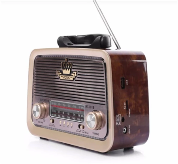 Everton RT-301 Bluetooth-USB-SD-FM Nostaljik Radyo - Resim 2