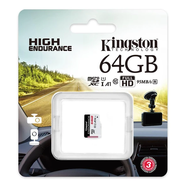 Kingston SDCE-64GB 64GB microSDXC Endurance 95R-30W C10 A1 UHS-I Card Only Hafıza Kartı - Resim 4