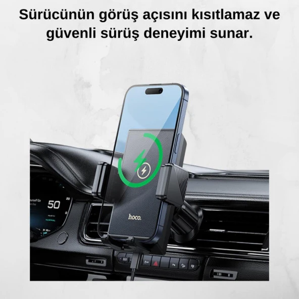 Coofbe Wireless Magsafe 15W Kablosuz Araç Şarjı Telefon Tutucu İphone 12 13 14 15 Pro Max Uyumlu - 4