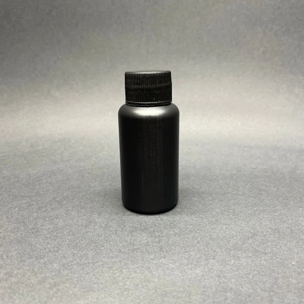 50 cc Siyah PE Plastik Şişe  - Beyaz Kapaklı- 50ml Kapaklı Plastik Şişe- x 10 Adet ürün görseli