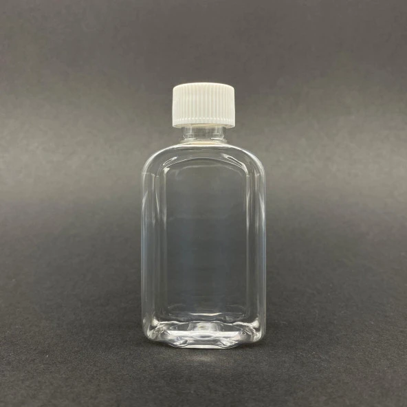 50 cc Yassı Plastik Şişe  - Beyaz Kapaklı- 50ml Kapaklı Pet Şişe- x 10 Adet ürün görseli