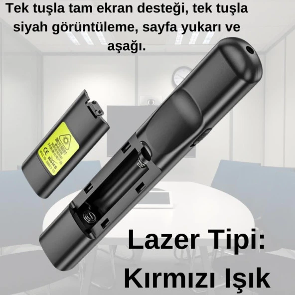 Polham Pilli Kırmızı Lazerli Sunum Kumandası, 100MT mesafeli Konferans, Ders Anlatım, Sunum Kumandası - 5