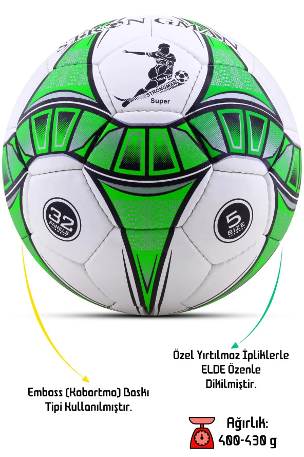 Telvesse Futbol Topu El Dikişli Pompalı SET Ultra Dayanıklı Sert Zemin Halı Saha Topu 5 Numara - 3