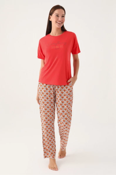 Pierre Cardin 8822 Love Kadın Kısa Kol Pijama Takımı