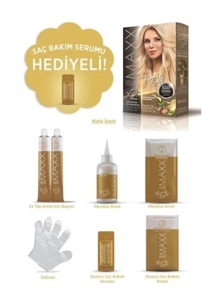 Maxx Deluxe Açık Sarı Set Saç Boyası 10/0 - Resim 2