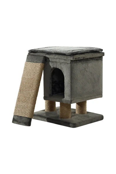 Pet Dreams Harvey Lüks Kedi Tırmalama, Yuvalı, Merdivenli ve Minderli Dinlenme Alanı - 5