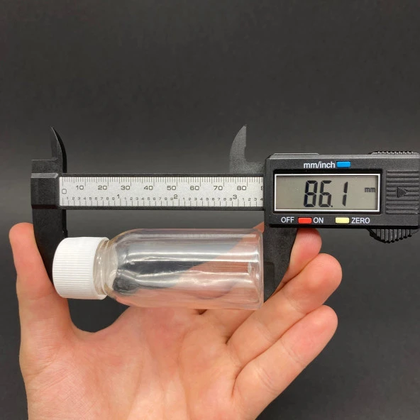 50 cc Sert Plastik Şişe  - Beyaz Kapaklı- 50ml Kapaklı Pet Şişe- x 10 Adet - Resim 3
