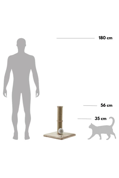 Pet Dreams Katre Lüks Kedi Tırmalama ve Ponponlu Oyuncak - 3