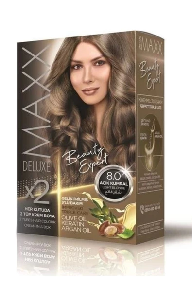 Maxx Deluxe Saç Boyası Set Açık Kumral 8/0