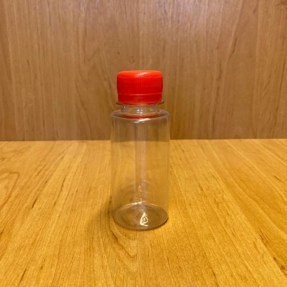 100 cc Pet Şişe  - Kırmızı Kilitli Kapaklı- 100ml Kapaklı Plastik Şişe- x 10 Adet