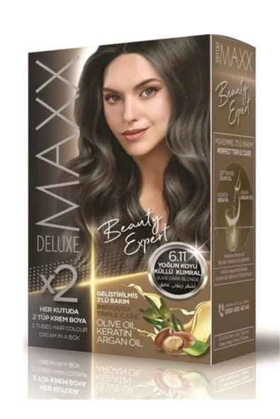 Maxx Deluxe Saç Boyası Set Yoğun Koyu Küllü Kumral 6/11