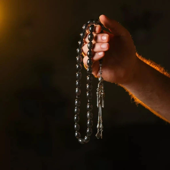 Gümüş İşlemeli Kuka Tesbih - Resim 2