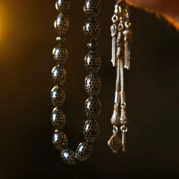 Gümüş İşlemeli Kuka Tesbih - Resim 3