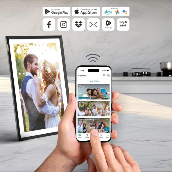 Nixplay 15.6 Inc WiFi Özellikli Dijital Dokunmatik Ekran Resim Çerçevesi - 3