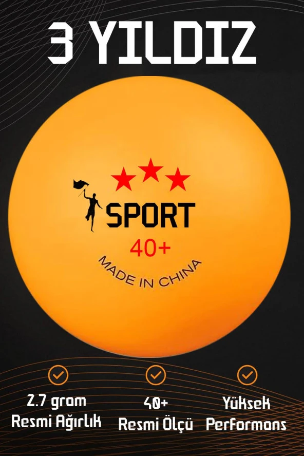 12 Adet 3 Yıldız Kutulu 40+ Gazlı Pinpon Topu Turuncu Masa Tenisi Topu Pingpong Topu - 2