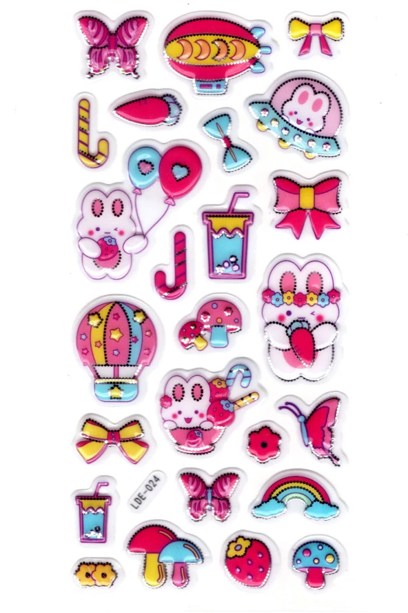 Sticker Kabartmalı Stiker Defter Planlayıcı Etiket (Lde024)-19x9cm - Müzik Nota