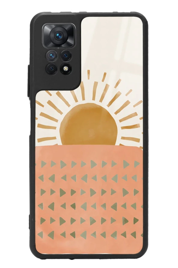 Xiaomi Redmi Note 12 Pro Uyumlu 4g Suluboya Güneş Tasarımlı Glossy Telefon Kılıfı