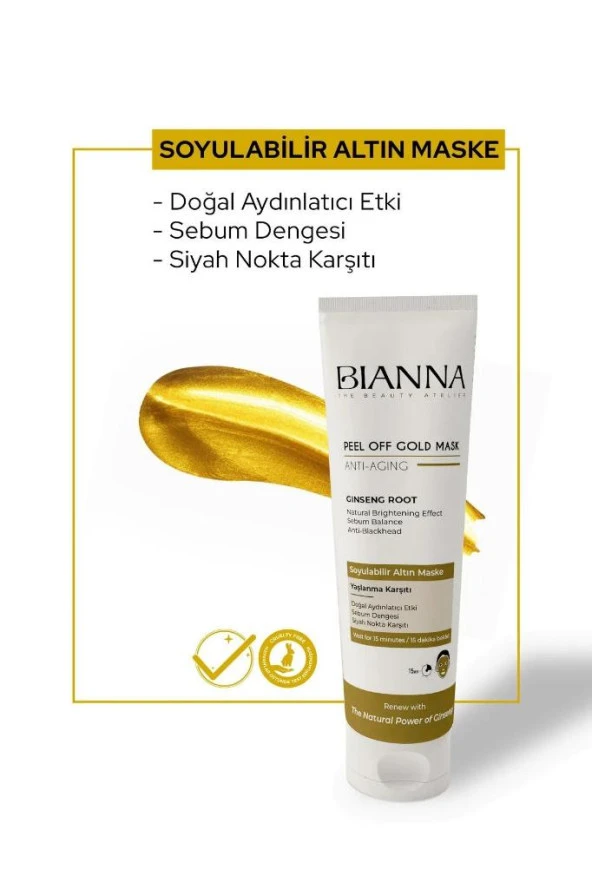 Bianna AntiAging Yaşlanma Karşıtı Siyah Nokta Karşıtı Soyulabilir Maske Giensang 100 ML - 2
