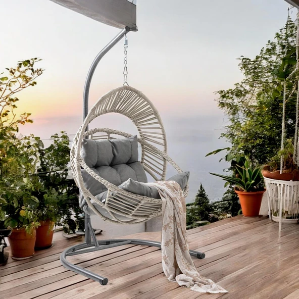 Capri Swing Nobel Tekli Rattan Bahçe Balkon Salıncağı - 3
