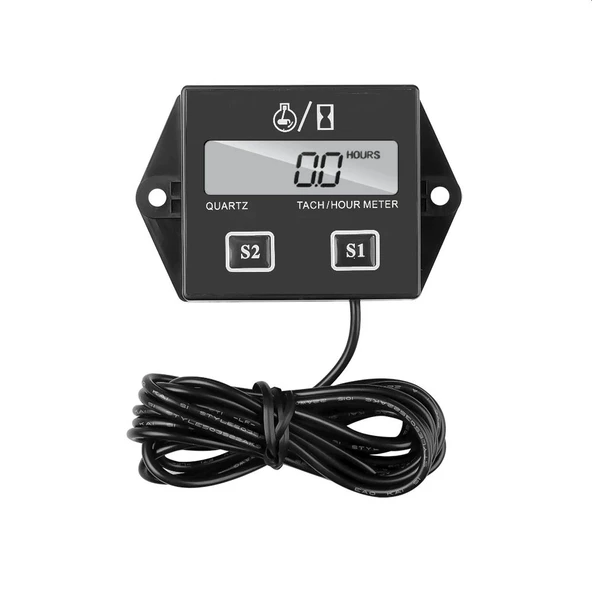 DT1112 Dijital 2 Zamanlı Motor Takometre Saat Ölçer Rpm