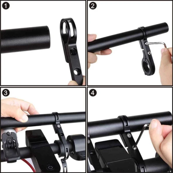 Scootersan Elektrikli Scooter Gidon Uzatma (Genişletme) Aparatı Kırmızı - 3