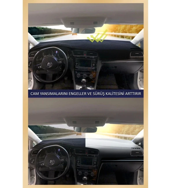 Citroen Berlingo 2008-2017 İçin Uygun Torpido Koruma Halısı Siyah Kenar Renk Mavi - Resim 4