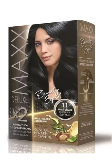 Maxx Deluxe Saç Boyası Set Mavi Siyah 1/1