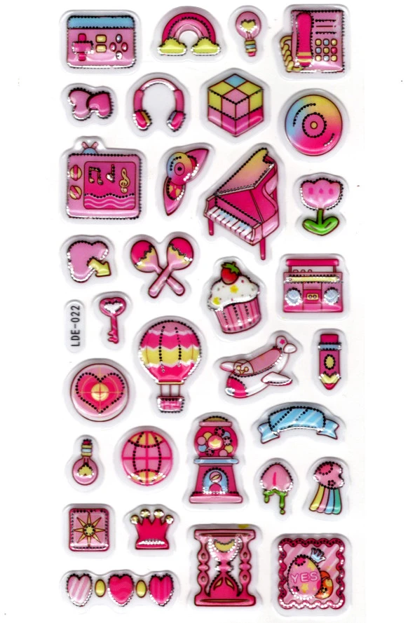 Sticker Kabartmalı Stiker Defter Planlayıcı Etiket (Lde022)-19x9cm - Nostaljik Telefon