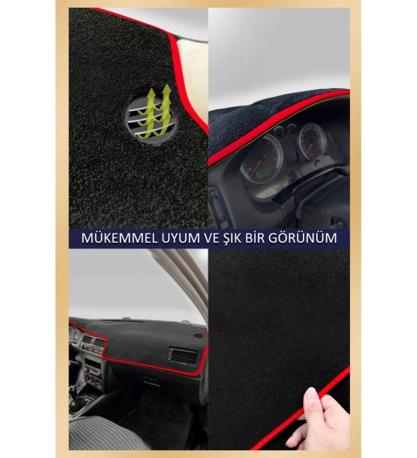 Kia Ceed 2013+ Modelleri İçin Uygun Torpido Koruma Halısı Siyah Kenar Renk Mavi