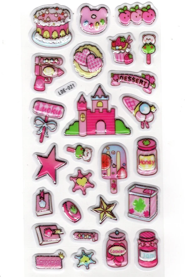Sticker Kabartmalı Stiker Defter Planlayıcı Etiket (Lde021)-19x9cm - Pasta Kurabiye