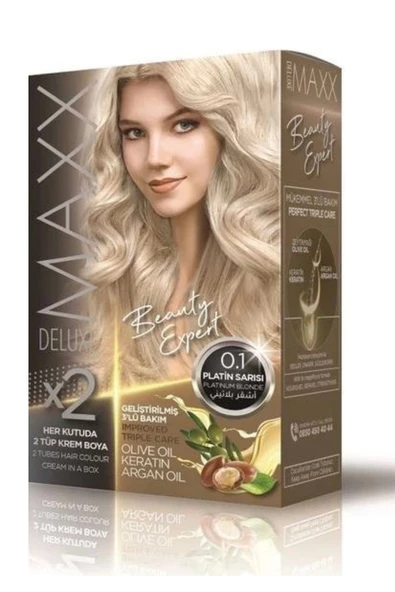 Maxx Deluxe Saç Boyası Set Platin Sarısı 0/1